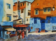 TS 08 Blue City, Watercolour, 14x10 - $450
