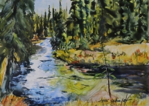 TS 51 Bulley Creek, Watercolour on Yupo, 13.5x10 $400