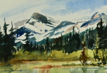 TS 39 On the other Side of the Pass, Watercolour, 6.5x4.5&amp;amp;#039; - $160