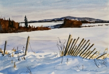 TS 10 Peace Country Winter, Watercolour, 11x7.5 - $300