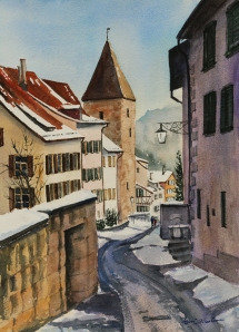 TS 07 Winter Morning, Watercolour, 10x14 - $450