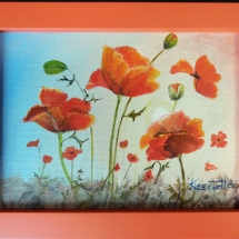 EK02, Poppies, Elke Kiesewetter, Acrylic, 18.5 cm x 23.5 cm, $160