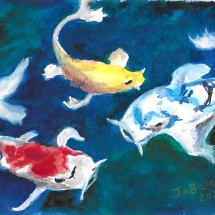 JAB01, Koi Fish, Joanna Balaski, WC, 9.25 x 11.25, $90