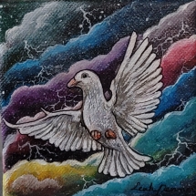 LP2, Peace Through the Storm, Leah Penner, Acrylic, 4X4, $40