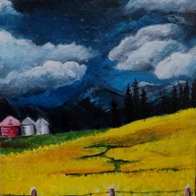 LP6, Canola Field, Leah Penner, Acrylic, 5x7, $50