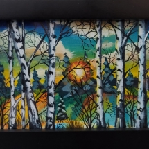 LP8, Painteded Forest, Leah Penner, Acrylic, 4X4, $55