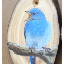 LQ1, Mountain Bluebird, Lori Quesnel, Acrylic, 2.5 x 4.5, $30