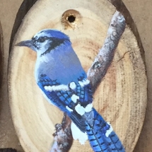 LQ5, Blue Jay, Lori Quesnel, Acrylic, 2.25 x 3.25, $30