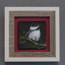 SC02, Chickadee, Sabrina Chevallier, Painted Canvas, 4X4, $45