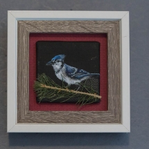 SC03, Bluejay, Sabrina Chevallier, Painted Canvas, 4X4, $45