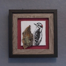 SC04, Woodpecker, Sabrina Chevallier, Painted Canvas, 4X4, $45