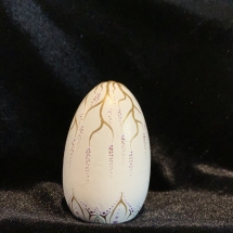 SES-17, ETERNAL REALM, Sasha E. Semach, Acrylic paint on wood egg, 6 cm tall x 4 cm dia., NFS