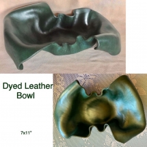 CN-M05, Green Dyed Leather Bowl, Cindy Nychka, Leather, $48