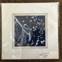 KM05, “Distribute”, Katherine Moe, Cyanotype Monoprint, 8”x8”, $35