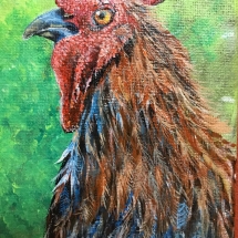 LP5, “Mr. Rooster”, Leah Penner, Acrylic, 5”x7”, $50